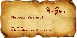Matesz Zsanett névjegykártya